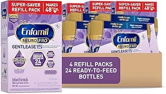EnfamilNeuroPro Gentlease Baby Formula, Brain Building DHA, Reduce Fussiness, Crying, Gas & Spit-up, Infant Formula Powder, 30.4 Oz (Pack of 4) + 8 Fl Oz, 24 Bottles