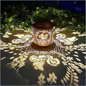 Squirrel Solar Lanterns Outdoor Waterproof Hanging Solar Lights Squirrel Gifts for Women Men Metal Decorative LED Lanterns for Yard,Patio,Lawn,Tabletop,Pathway,Landscape,Garden Decor