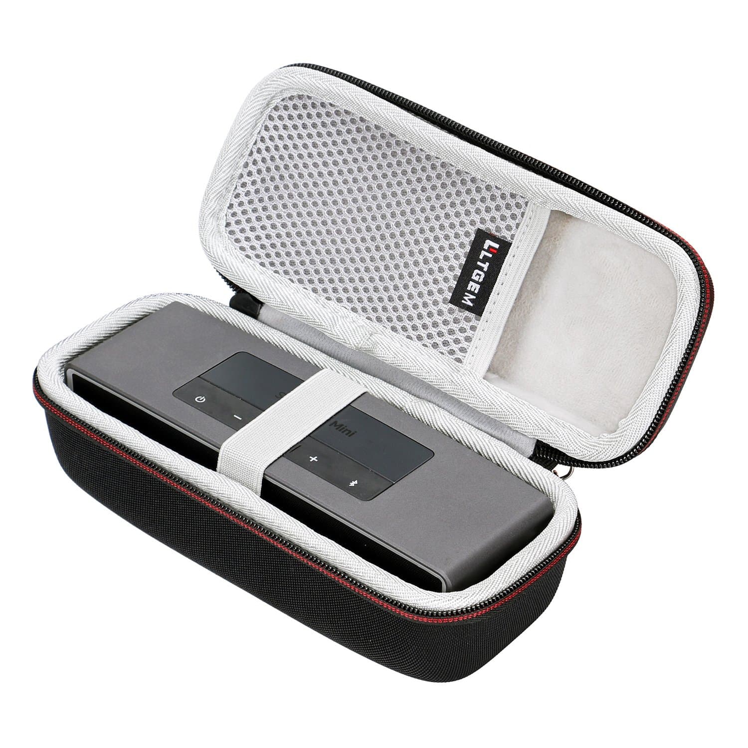 L LTGEM Case for Bose Soundlink Mini/Mini 2 Bluetooth Portable Wireless Speaker - with Mesh Pocket for Accessories - Fits with The Bose Silicone Soft Cover.