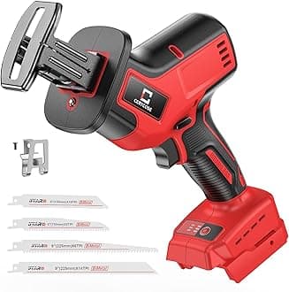 Cordless Brushless Reciprocating Saw, Compatible with Milwaukee 18V Batteries, Tool-Free Blade Change, Includes 4 Saw Blades for Wood, Metal & PVC Cutting (Battery Not Included)