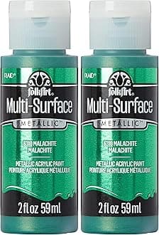 FolkArt Multi-Surface Metallic Paint in Assorted Colors (2 oz), Metallic Malachite (Pack of 2)