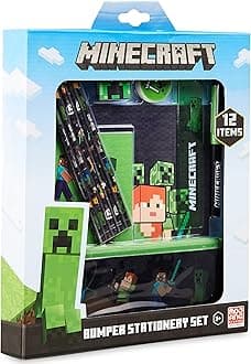 – Minecraft Stationery Set, Back To School Supplies, Notebook & Pencil Case Set, Official Merchandise