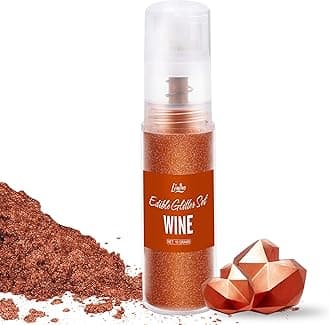 Edible Glitter Spray - 10g Edible Luster Dust Metallic Food Grade Coloring Glitter for Drinks, Cake Decorating, Baking - Edible Dust Powder Shimmer Dusting Powder for Icing, Chocolate, Candy (Wine)