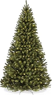Best Choice Products 9ft Pre-Lit Spruce Artificial Holiday Christmas Tree for Home, Office, Party Decoration w/ 900 Incandescent Lights, 2028 Branch Tips, Easy Assembly, Metal Hinges & Foldable Base