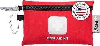 Thrive Travel Essentials Mini First Aid Kit - 66 FSA HSA Approved Products Includes Multi-Sized Bandage, Wipes, Safety Pins, and More (Pouch)