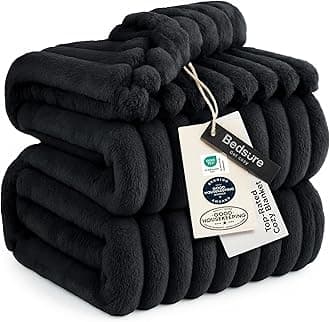 Bedsure GentleSoft King Size Blanket for Bed - Cozy Soft Blankets for Women, Cute Large Fleece Throws for Girls, Black, 108x90 Inches