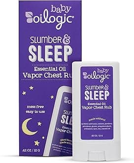Oilogic Relaxing Vapor Chest Rub Stick, Slumber & Sleep - Relaxing Essential Oils & Moisturizing with Lavender & Chamomile Oil for Babies & Toddlers - Calming Baby Oil is Petroleum & Menthol Free