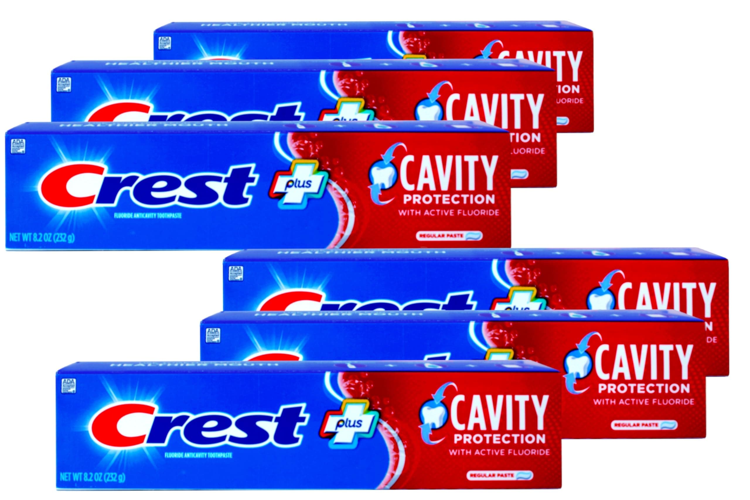 Crest Cavity Protection Toothpaste, Regular, 8.2-Ounce Tubes (Pack of 6)