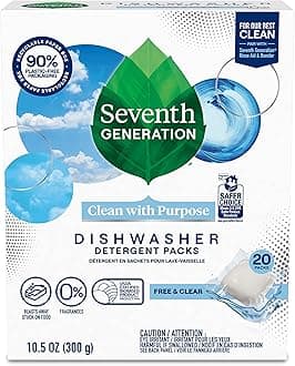 Dishwasher Detergent Packs, Free & Clear, Fragrance Free , 20 Packs, 10.5 oz (300 g)