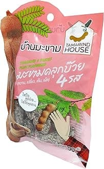 2 Packs of Tamarind 4 Tastes - Plum Flavoured, Sweet, Sour, Salty, Spicy. Selected premium Delicious fruit snack by Tamarind House Brand, Thailand. (90 g./pack)
