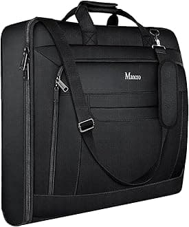 Garment Bags for Travel, Carry On Garment Bag for Business Trips with Shoulder Strap, Mancro Waterproof Foldable Luggage Hanging Suit Bags Gift for Men Women, 2 in 1 Suitcase for Coats, Suits (Black)