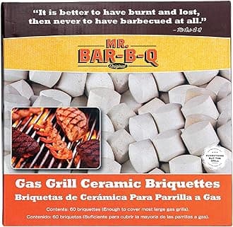 60-Pack Ceramic BBQ Briquettes for Gas Grill – Self-Cleaning Ceramic Briquettes - Heat Diffusers Reduce Flare-Ups for Outdoor Cooking, BBQ - Replacement for Lava Rocks - 06000Y by Mr. Bar-B-Q