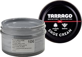Shoe Cream Professional Shoe Polish for Leather Boots, Shoes, Purse, Furniture Eco Friendly Leather Conditioner 1.7oz - High Silver Metallic #106