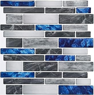 10-Sheet Premium Self-Adhesive Kitchen Backsplash Tiles in Marble,30 * 30cm