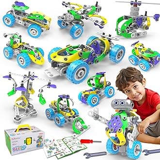 10 in 1 Electric STEM Toys for 5 6 7 8 9+ Year Old Boy Girl Birthday Gifts Educational Building Toys for Kids Ages 4-8 5-7 8-12 Stem Activities Construction Toy for Boys 6-8 8-10 Easter Idea Gift