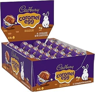 Milk Chocolate with Caramel Center Eggs Candy, Bulk Easter, 1.2 oz Packs (48 Count)