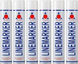 Line Marker White 26 Oz [Pack of 6] Athletic Field Marking Paint, All Purpose Striping Paint | Perfect for Sports Fields, Pavement, Grass & Construction
