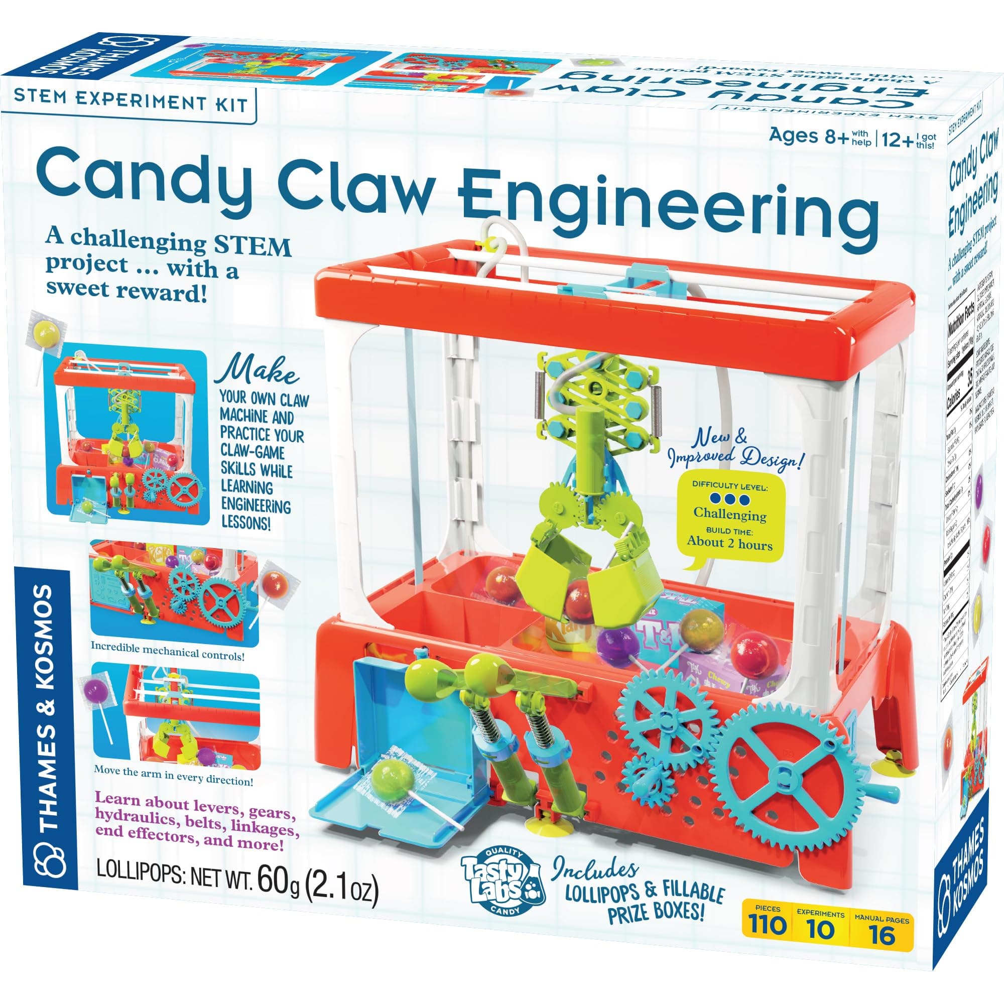 Candy Claw Machine STEM Experiment Maker Lab | Build Your Own Claw Machine | Learn Hydraulics & Engineering | Includes Lollipops | Toy of The Year Finalist | Difficulty: Advanced