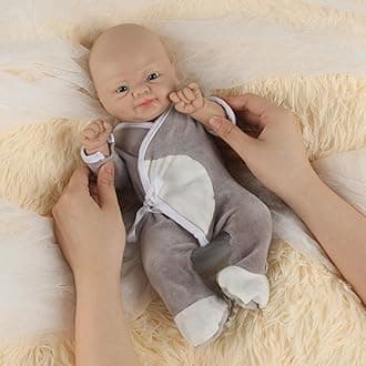 Vollence 20 inch Full Silicone Baby Doll Boy Anatomically Correct Stress Relief Anti-Stress with Feed Kit Accessories & Gift Box for Kids 3+ or Reborners Collection