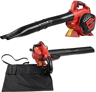 KEZERS Gas Leaf Blower,26CC 2-Cycle Handheld Leaf Blower,2-in-1 Lawn Care Tool with Leaf Blower & Vacuum,318CFM Airflow,152MPH Speed,Ideal for Cleaning Wet Leaves,Sand,Gravel and Light Snow- BL260D