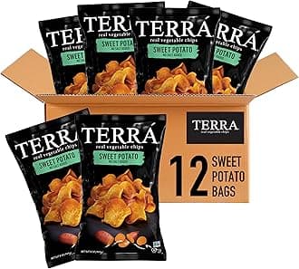 Vegetable Chips, Sweet Potato Chips, No Salt Added, 5 Oz (Pack of 12)