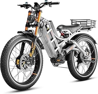 eAhora Romeo Pro Ⅲ Peak 5600W Electric Bike for Adults 50Mph, 60V 80Ah Battery up to 250 Miles,Long Range Dual Motors Ebike,26"*4.0 Fat Tire Full Suspension Mountain E-Bike for Men,UL 2849