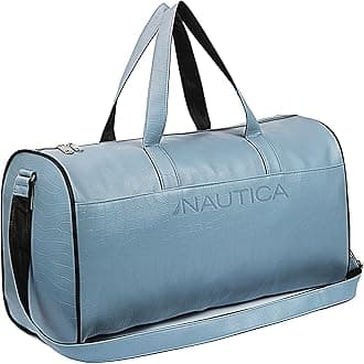 Nautica Unisex PU Duffle Bag for Travel | Stylish Leatherette Cabin Luggage | Compact, Comfortable & Spacious Hand Duffel Bag for Weekend Trips, Gym & Office | Suitable for Men and Women | Blue