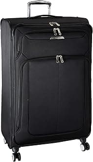Solyte DLX Softside Expandable Luggage with Spinner Wheels, Midnight Black, Checked-Large 29-Inch