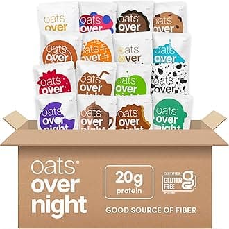 Oats Overnight Ultimate Variety Pack - High Protein, 5g Fiber Breakfast Protein Shake - Gluten Free Oatmeal, Non GMO High Protein Oatmeal - Green Apple Cinnamon, Coconut Cream Pie & More (16 Pack)