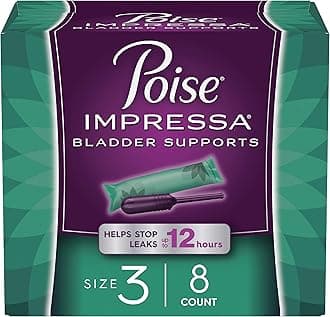 Poise Impressa Incontinence Bladder Support for Women, Bladder Control, Size 3, 8 Count (Packaging May Vary)