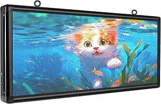 YS Outdoor P6 Programmable LED Sign(40"x 18"), WiFi + USB Control Digital Signage Scrolling LED Sign, Advertising Message Board,Open Signs for Business, RGB Full Color Display