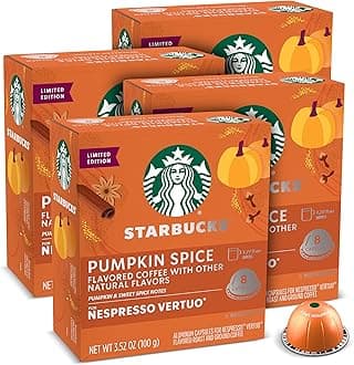 Starbucksby Nespresso Vertuo, Pumpkin Spice, 32-count Coffee Pods, Brews 7.8 oz.