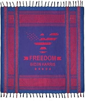 Explore Land Cotton Shemagh Keffiyeh Tactical Desert Scarf Neck Head Wrap with Tassel for Men Women (Biden 2024, One Size)