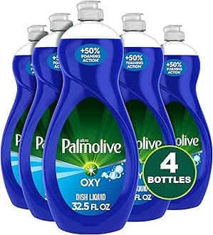 Palmolive Ultra Dishwashing Liquid Dish Soap, Oxy Power Degreaser - 32.5 Fl Oz (Pack of 4)