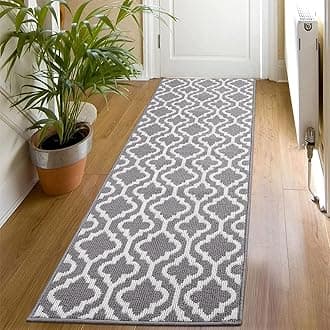 SHACOS Runner Rug for Hallway Grey 50x150cm Hall Runners Non Slip Washable Hall Runner Absorbent Door Runner Mats Kitchen Carpet Runner Rugs for Entryway Laundry