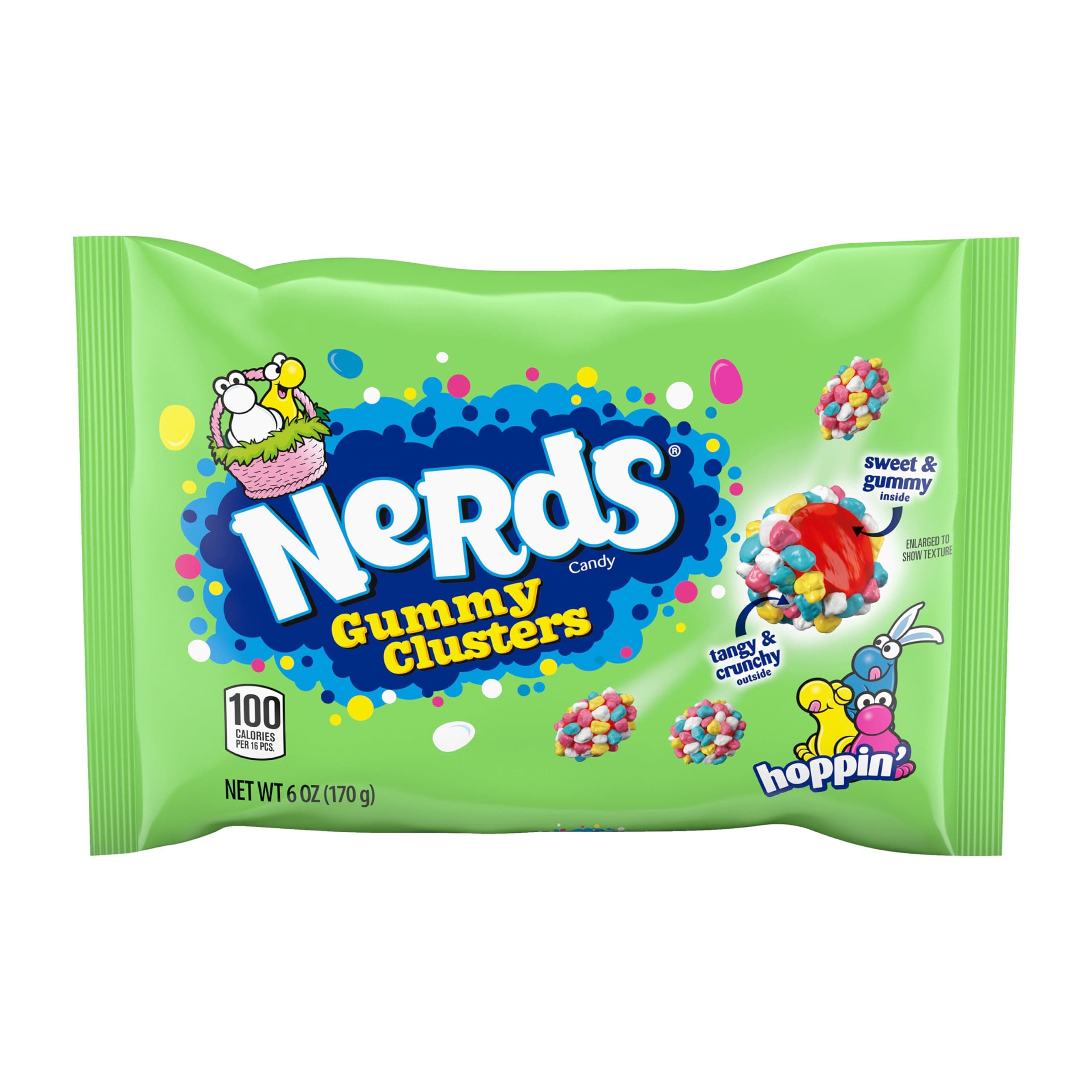 NERDS Hoppin' Gummy Clusters, Springtime Easter Candy, 6 oz