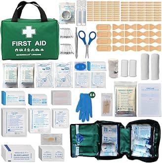 SEVENWALLS 220 Piece Premium First Aid Kit Bag - Jumbo First-Aid Kit Includes Eyewash, 2 x Ice Packs, Emergency Blanket, Plasters & Essentials for Home, Office, Car, Caravan, Workplace, Travel