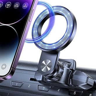 for MagSafe CD Phone Mount[Hollow Ring Design] Magnetic Phone Holder for Car CD Phone Holder Mount for iPhone 16 15 14 13 Pro Max Mini Plus MagSafe Case All Phones