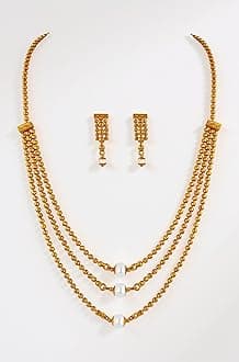 Jewellery for Less Gold Plated Necklace & Earrings Set for Women