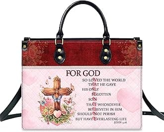 Personalized Leather Handbag for Women, Custom Name Church Bag, Christian Gifts, Christmas Gifts for God Lovers