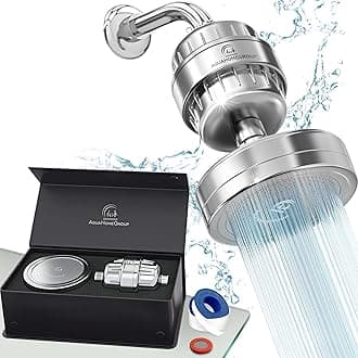 AquaHomeGroup Luxury Filtered Shower Head Set 20 Stage Shower Filter for Hard Water Removes Chlorine and Harmful Substances - Showerhead Filter High Output