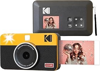 Mini Shot 2 Retro Portable Wireless Instant Camera & Photo Printer, Compatible with iOS & Android and Bluetooth Devices, Real Photo (2.1x3.4) 4Pass Technology - Yellow