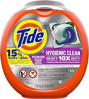 Tide Hygienic Clean Heavy 10x Duty Power PODS Liquid Laundry Detergent, Spring Meadow, 41 count, For Visible and Invisible Dirt (Packaging May Vary)
