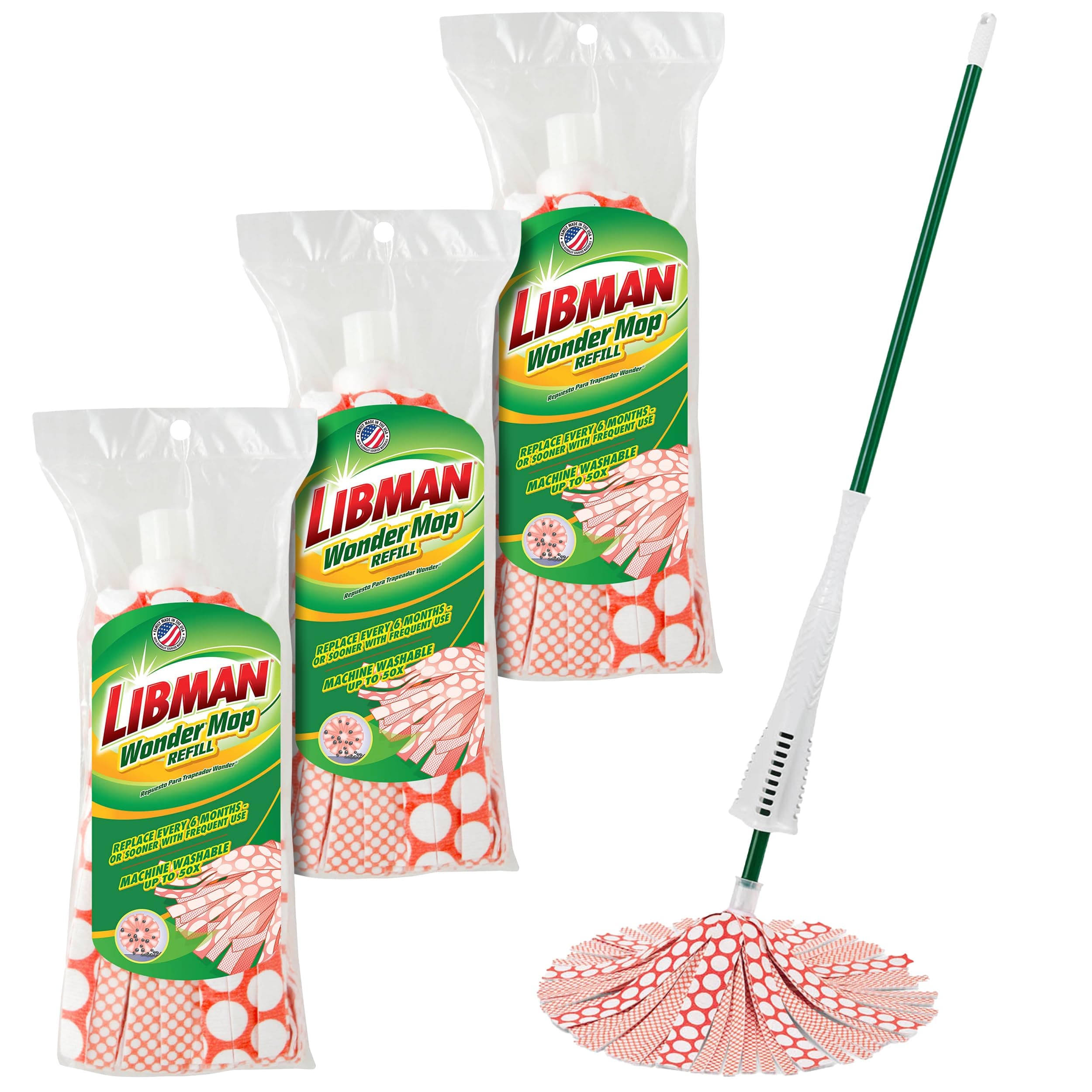 Libman Wonder Mop Kit Including 3 Additional Refills