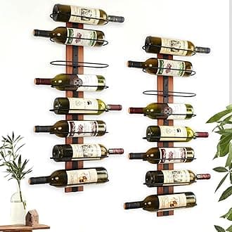 Wine Rack Wall Mounted: 16 Bottles Wine Bottle Holder Hanging Bar Liquor Storage Organizer of Cabinet Kitchen - Designed for Wine Collector (16 Bottles)