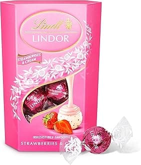 Lindt Lindor Strawberries & Cream Chocolate Truffles Box, 200g