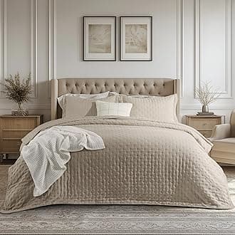 Bedsure Twin Quilt - Ultra Soft Twin XL Quilt Bedding for Dorm Decor, Lightweight All-Season Comforter, Taupe Bedspread Coverlet with Clover Pattern, 68 x 86 Inches | Stitch-Free Quilting, Ultra Soft, Lightweight, Machine Washable, Pet-Friendly