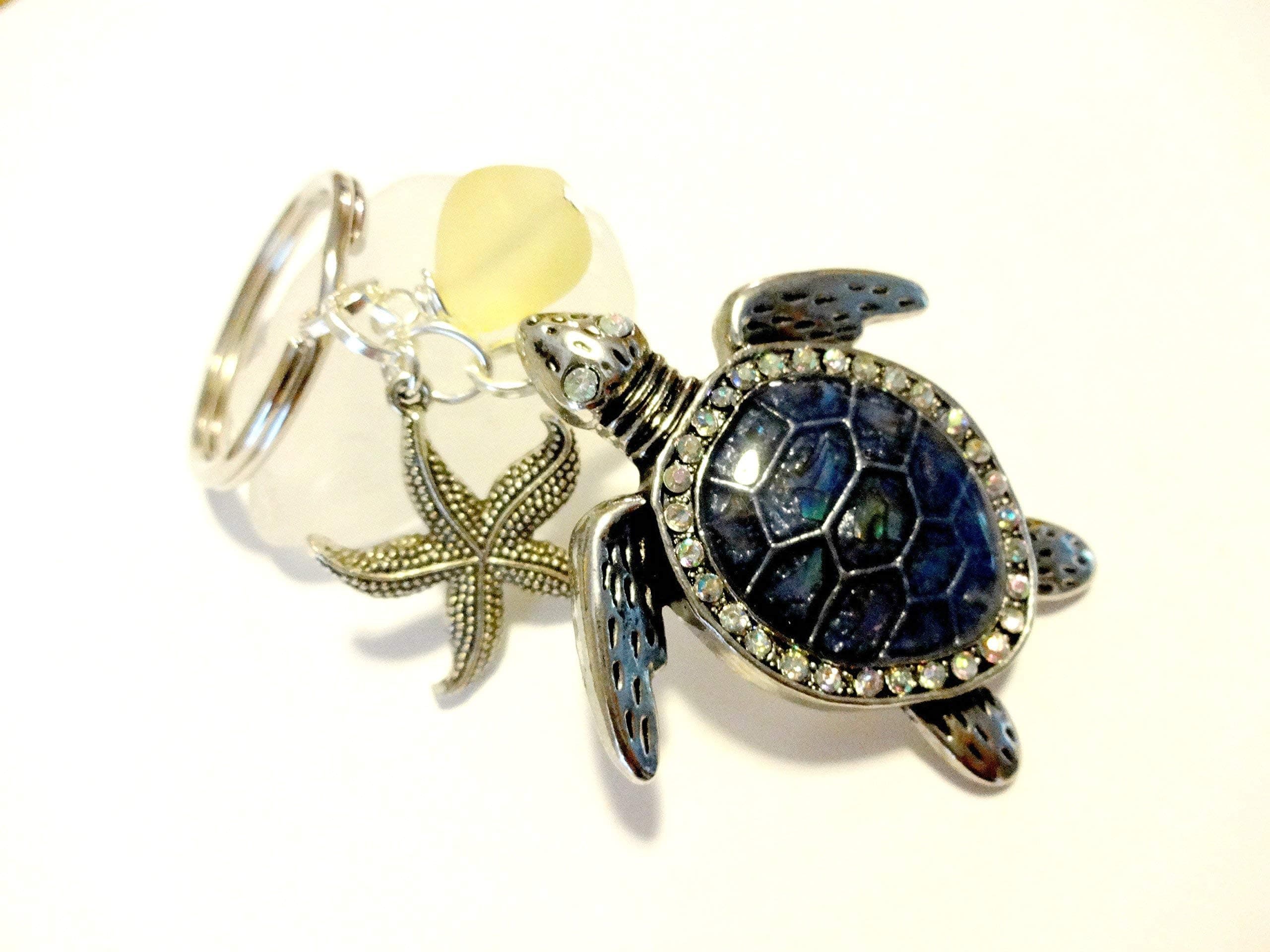 Rhinestone Sea Turtle Keychain