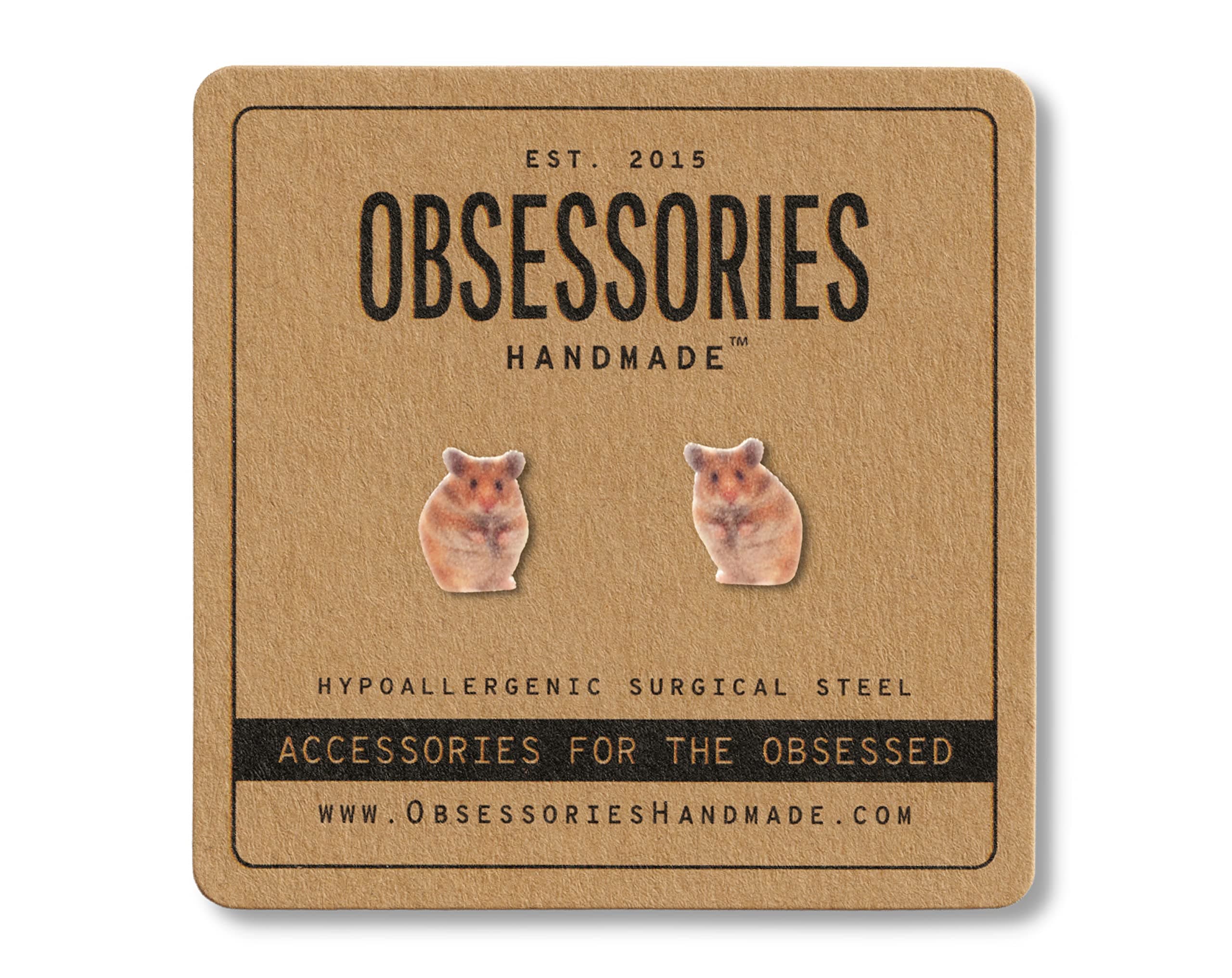 Handmade Hamster Stud Earrings