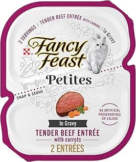Purina Fancy Feast Petites Tender Beef Entree With Carrots in Gravy Gourmet Wet Cat Food - (Pack of 12) 2.8 oz. Tubs